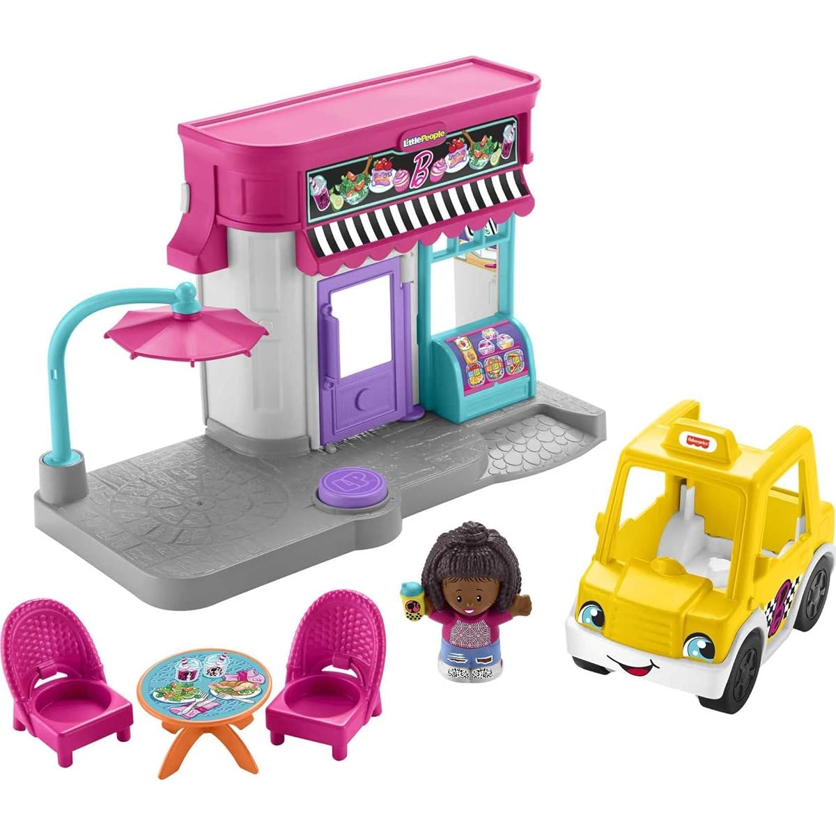 Little People Barbie City Adventure Cafe and Cab Playset