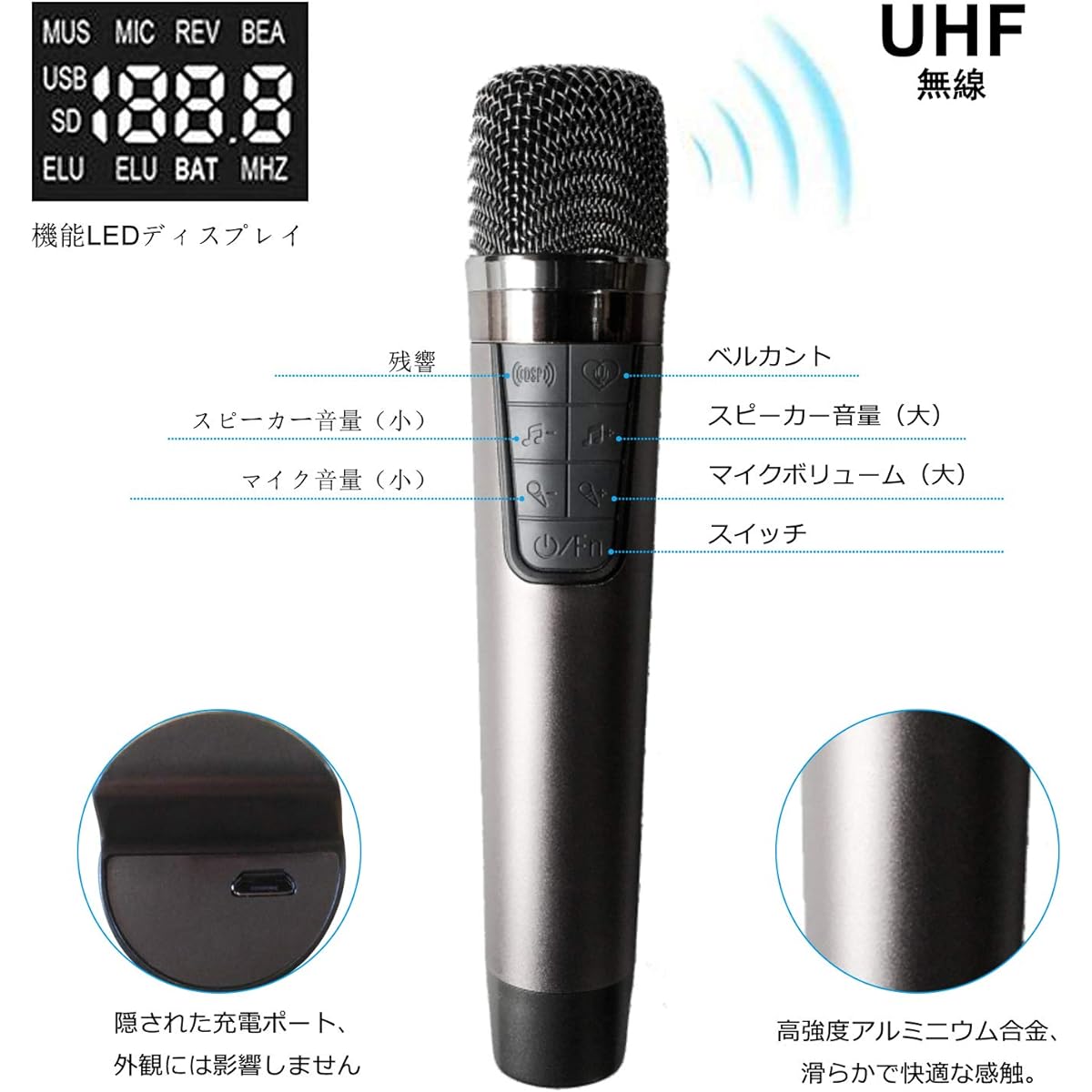 RHM K222 Karaoke Machine with 2 Wireless Microphones and 5 Sound Modes, Support Optical/Bluetooth/AUX/USB/PC, Wooden Bluetooth Speaker for TV/Home/Meeting/Karaoke/Party, Gift for Music and Karaoke Lovers