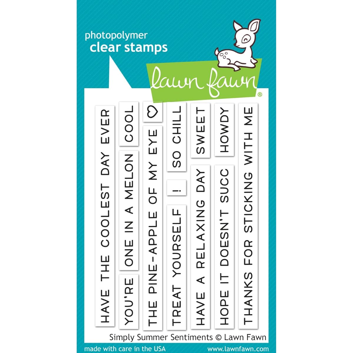 Lawn Fawn LF2335 Simply Summer Sentiments 3X4 Clear Stamp Set
