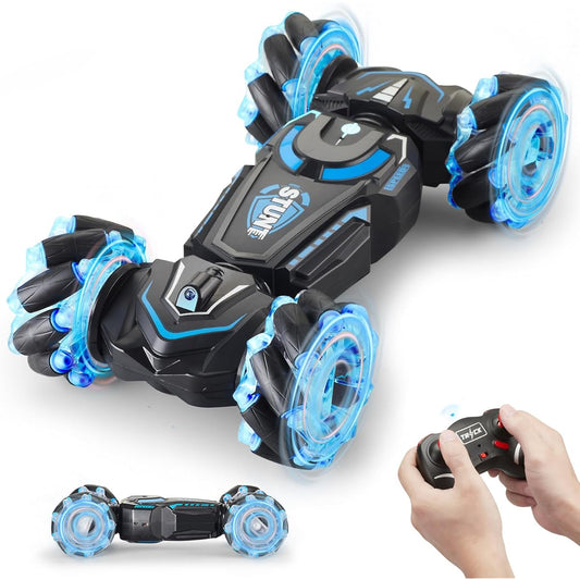 Fanfantoey Remote Control Car RC Stunt Car Best Gift for Boys/Girls Age 6-12 360 Degree Rotation 4WD Off-Road Rotating Toy Car with Light Music Surface Rotating Crawler Toy Car