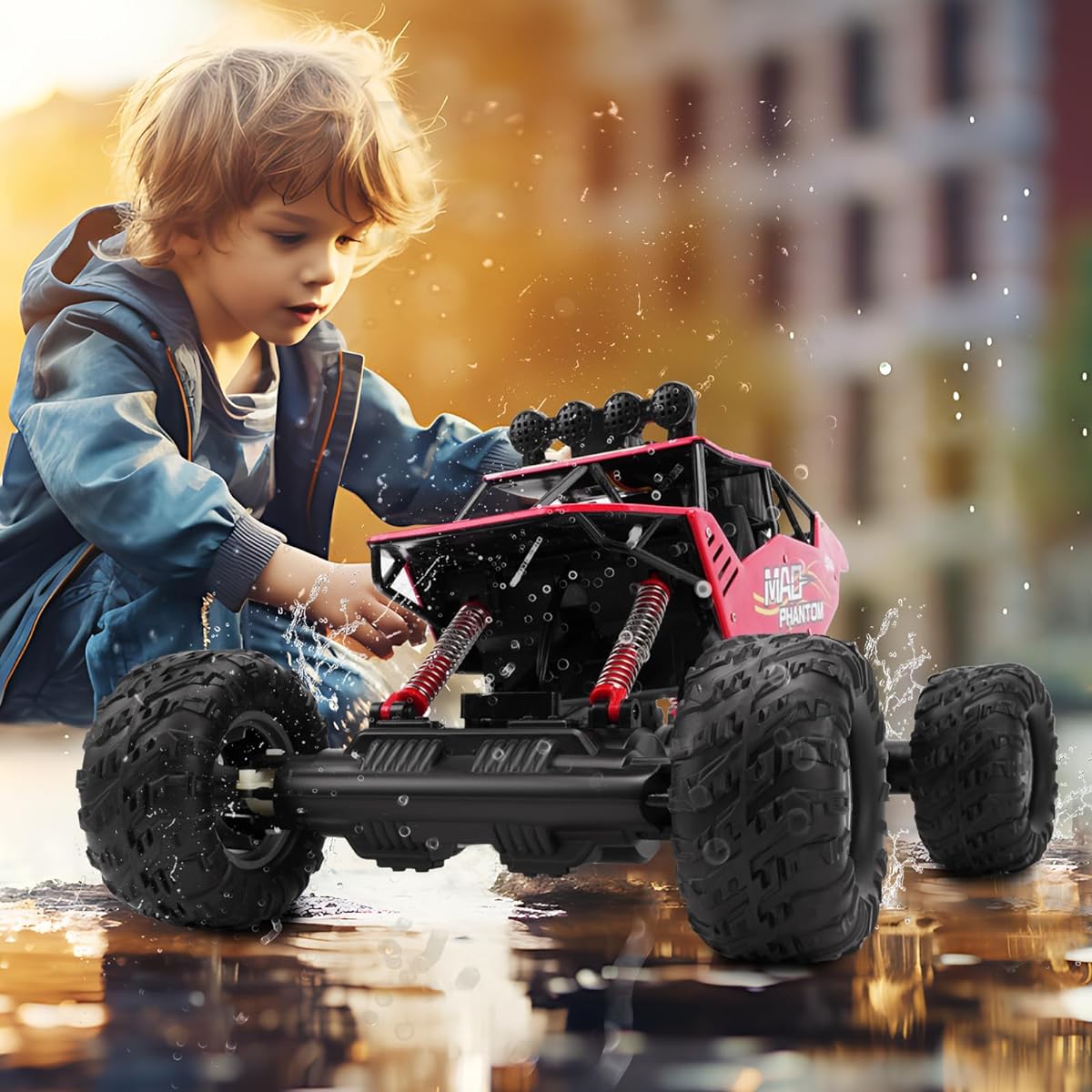 Hiitytin CK918-9 1:8 Scale All Terrain RC Car 40KM/H High Speed 4WD Remote Control Car 2.4GHz Electric Car Toy Gift for Kids and Adults Red