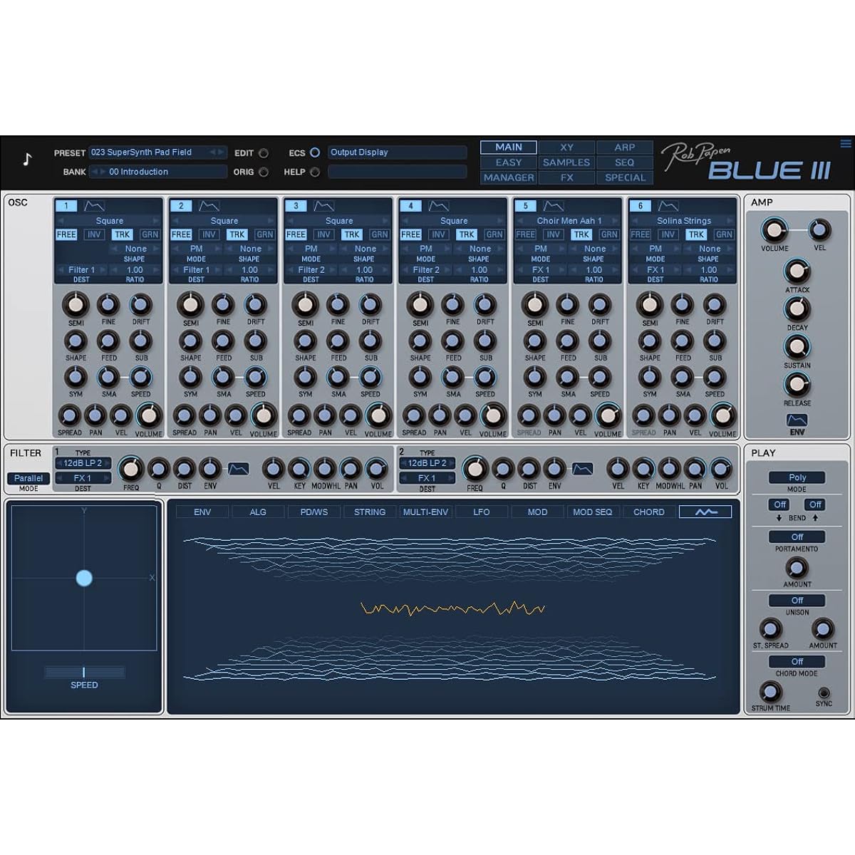 Rob Papen 16-voice cross-fusion synthesizer Blue III