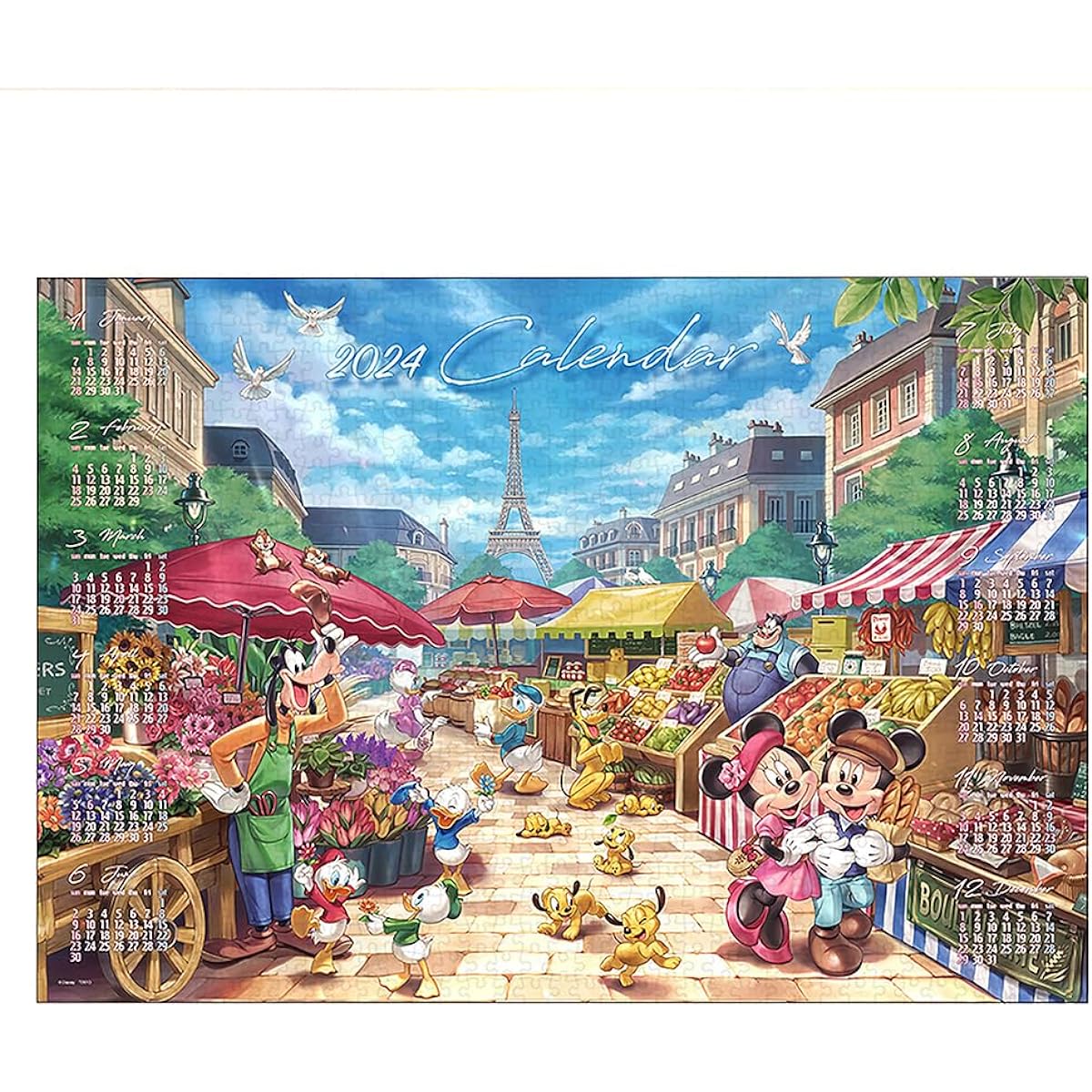 Tenyo 1000 Piece Jigsaw Puzzle Disney Marche Bustle (2024 Calendar Jigsaw Puzzle) (51 x 73.5 cm)