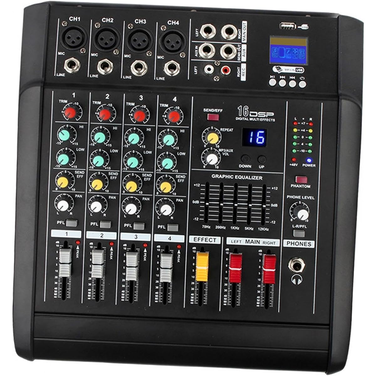 DeeRace Audio Mixer Amplifier Sound Board Console System Stereo DJ Controller Sound Mixer Performance Stage Computer Studio Party