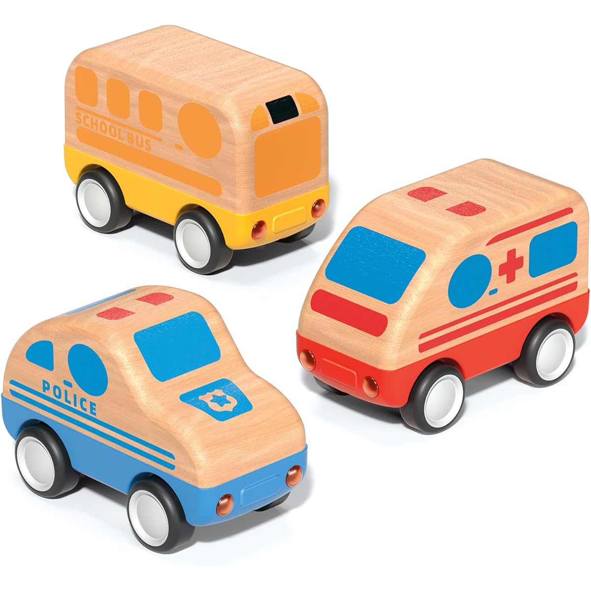 Wanborns 3 Piece Wooden Toy Car