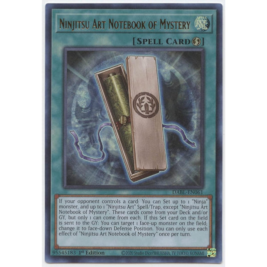 Ninjitsu Art Notebook of Mystery DABL-EN061 Ultra Rare First Edition