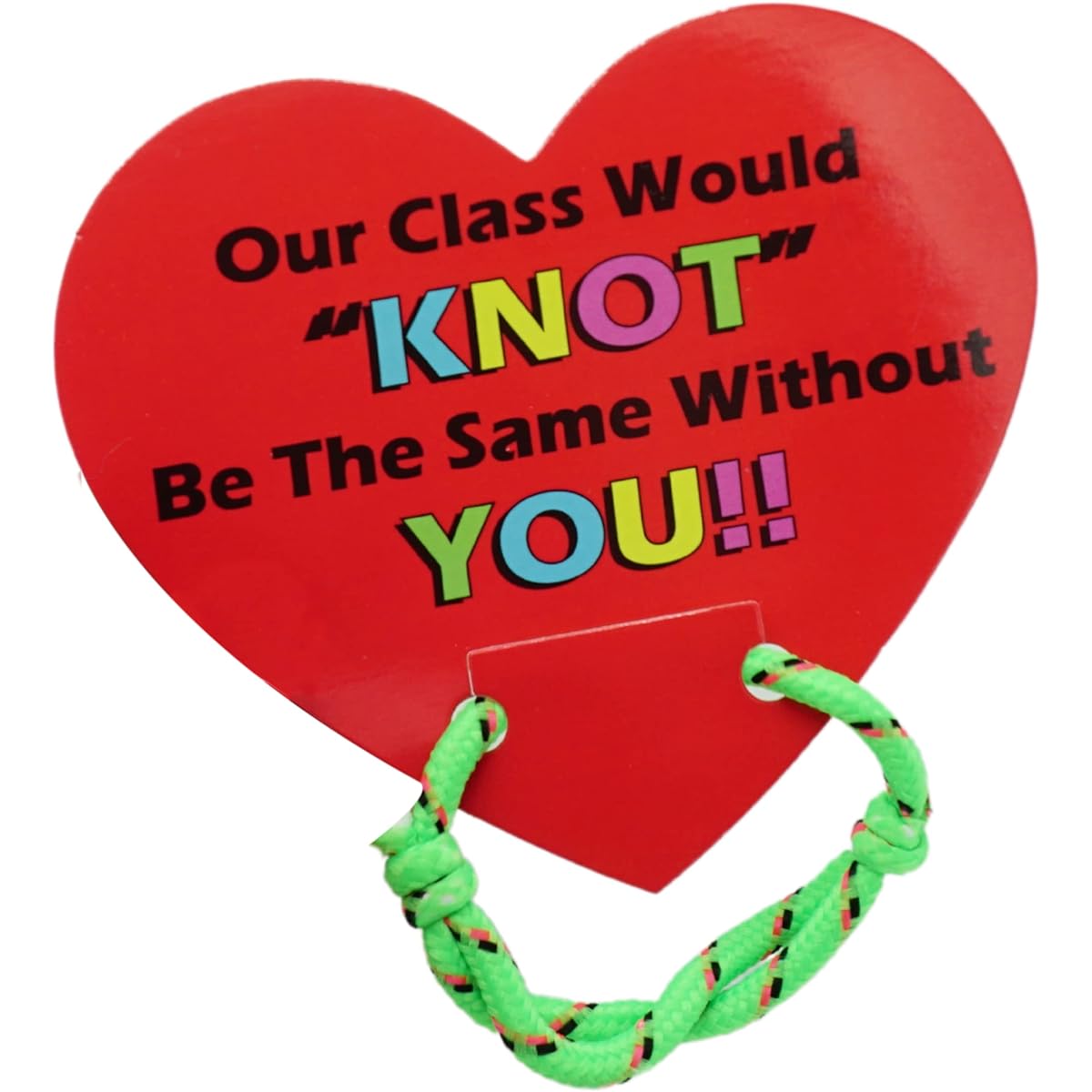Valentines Bracelets with Cards (48 Pack ) "Our Class Will Knot Be The Same Without You" - Bulk Valentines Day Gifts for Kids Party Favors Classroom Exchange By 4E’s Novelty