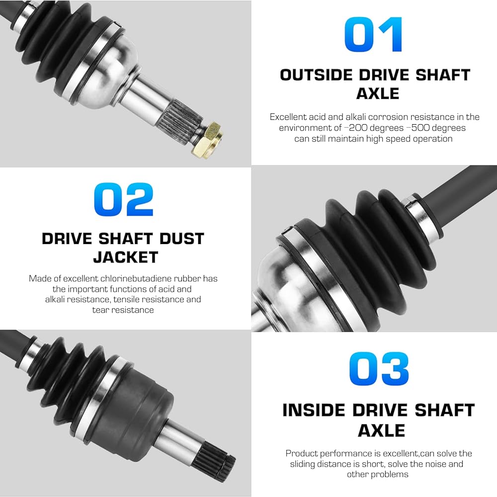 Front Left/Right Axle Shaft Assembly Yamaha 2007-2014 Grizzly 550 / Grizzly 700, 28P-2510J-00-00, 28P-2510F-00-00, 3B4-2510J-0-00, 28P-2518E-00-00, Front 2 axles