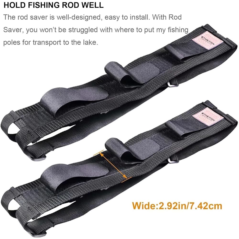 THKFISH Fishing Rod Belt Rod Keeper Belt for Truck Suv Wagons Vans