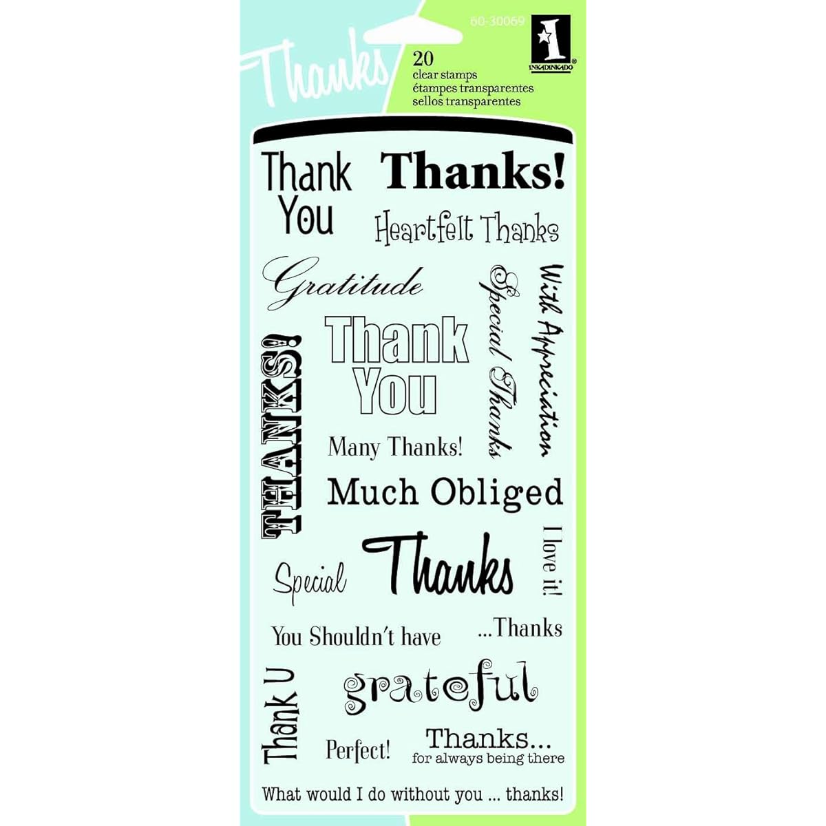 Inkadinkado Thank You Words Clear Stamps by Inkadinkado