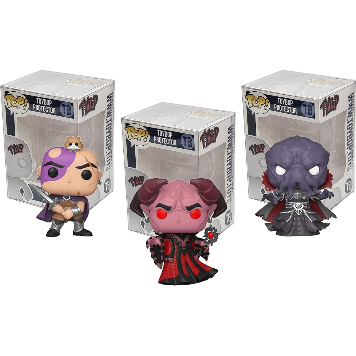 Funko D&D + Protector: Dungeons & Dragons POP! Game Vinyl Figures (ToyBop Box Protector Collector Case) (Set of 3)