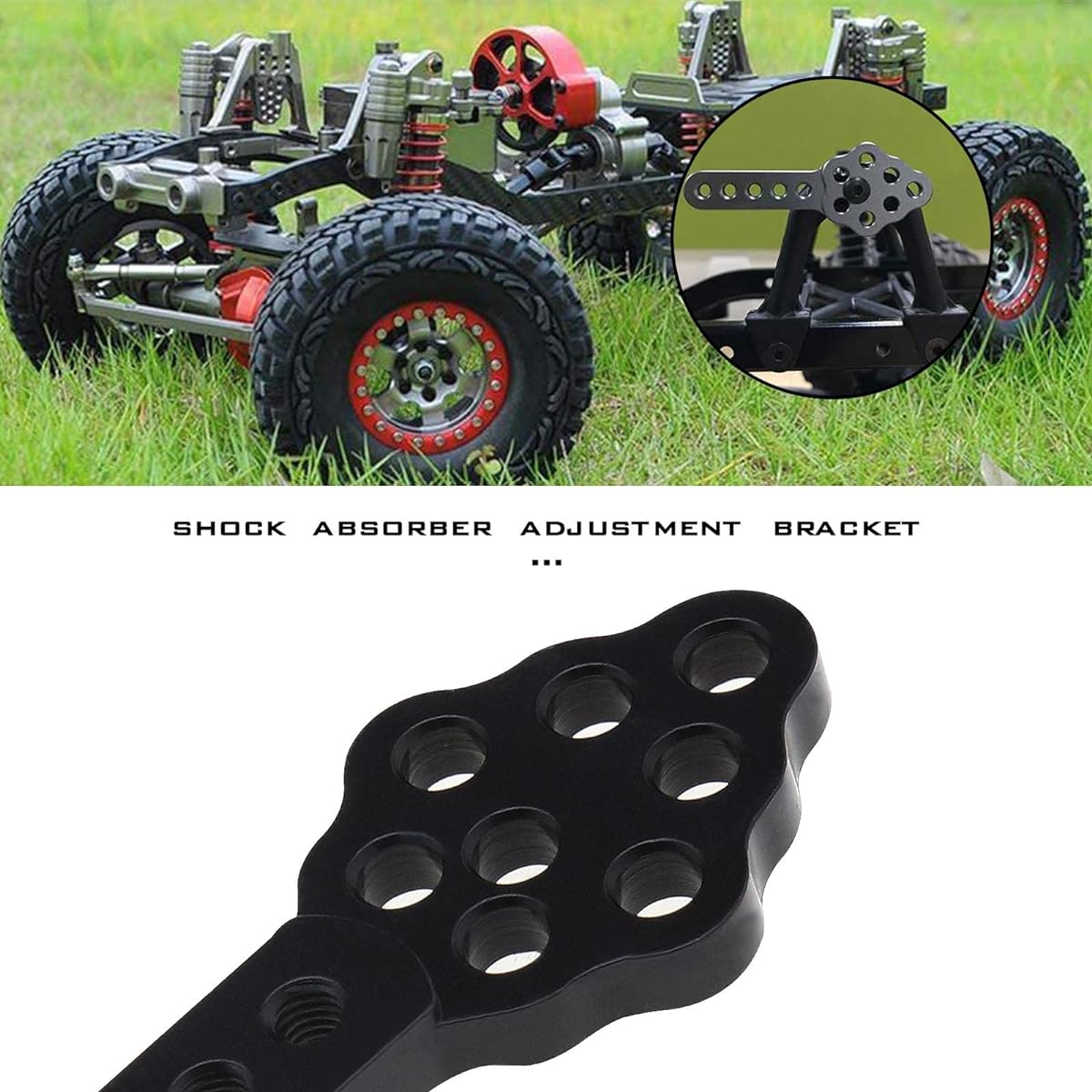 RC Car Shock Absorber Mount 51mm Shock Absorber Mount Height Adjustable Angle Adjustable for 1/10 Crawler Car Axial HSP RC4WD D90 Black 4pcs