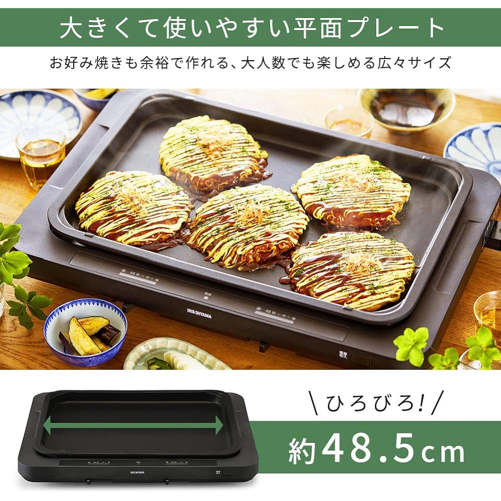 Iris Ohyama 1 left and right temperature control hot plate WHP-021-B Black