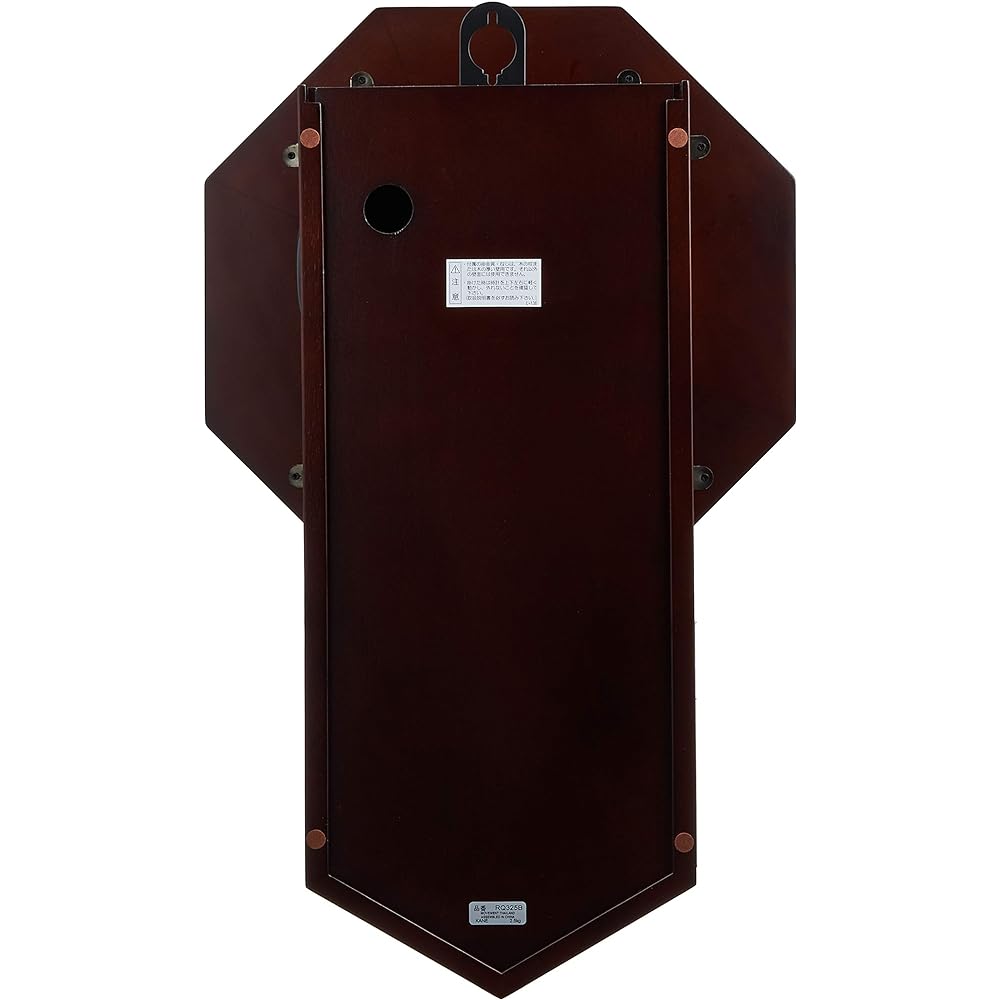 Seiko Clock Wall Clock Analog Time Selectable Chime & Strike Decorative Pendulum Octagonal Long Wooden Frame Dark Brown Wood RQ325B