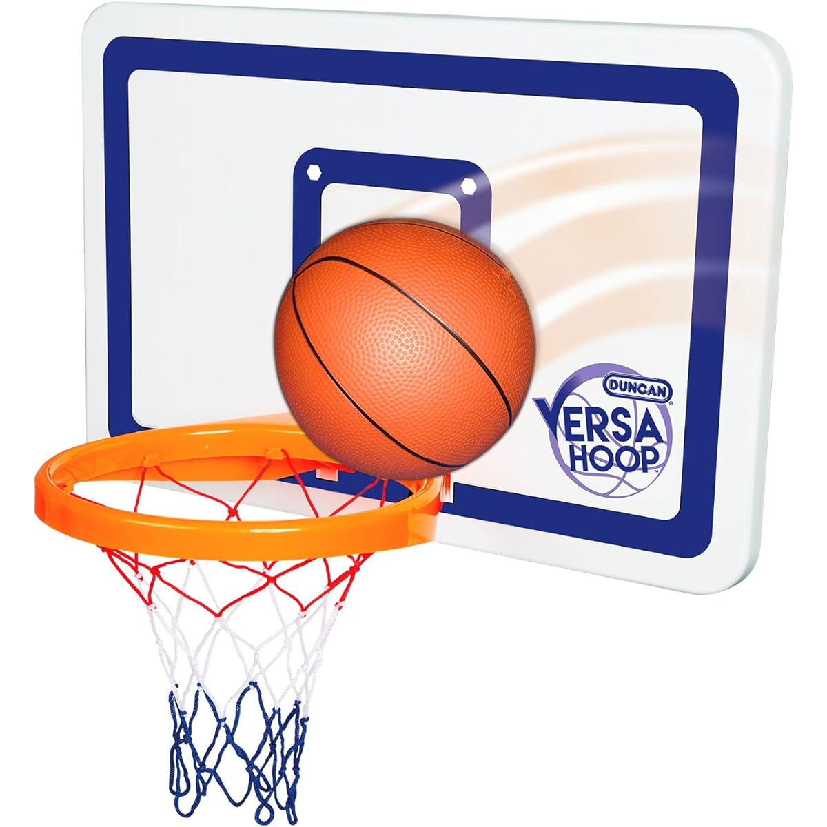 Duncan VersaHoop - The Only Indoor/Outdoor XL Mini Hoop: Hook On Doors + Clamp On Poles: Trampoline, Pontoon, Dock, Deck, Pop Up Tent, Bunk Bed, Boat, Playground and More...