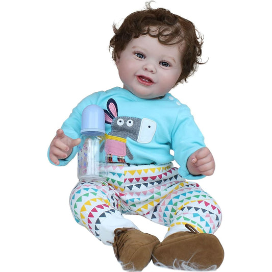 60cm Soft Silicone Reborn Baby Doll Boy Lifelike Toddler Art Doll 24inch Newborn Girl Doll Visible Blood Vessels Child Gift
