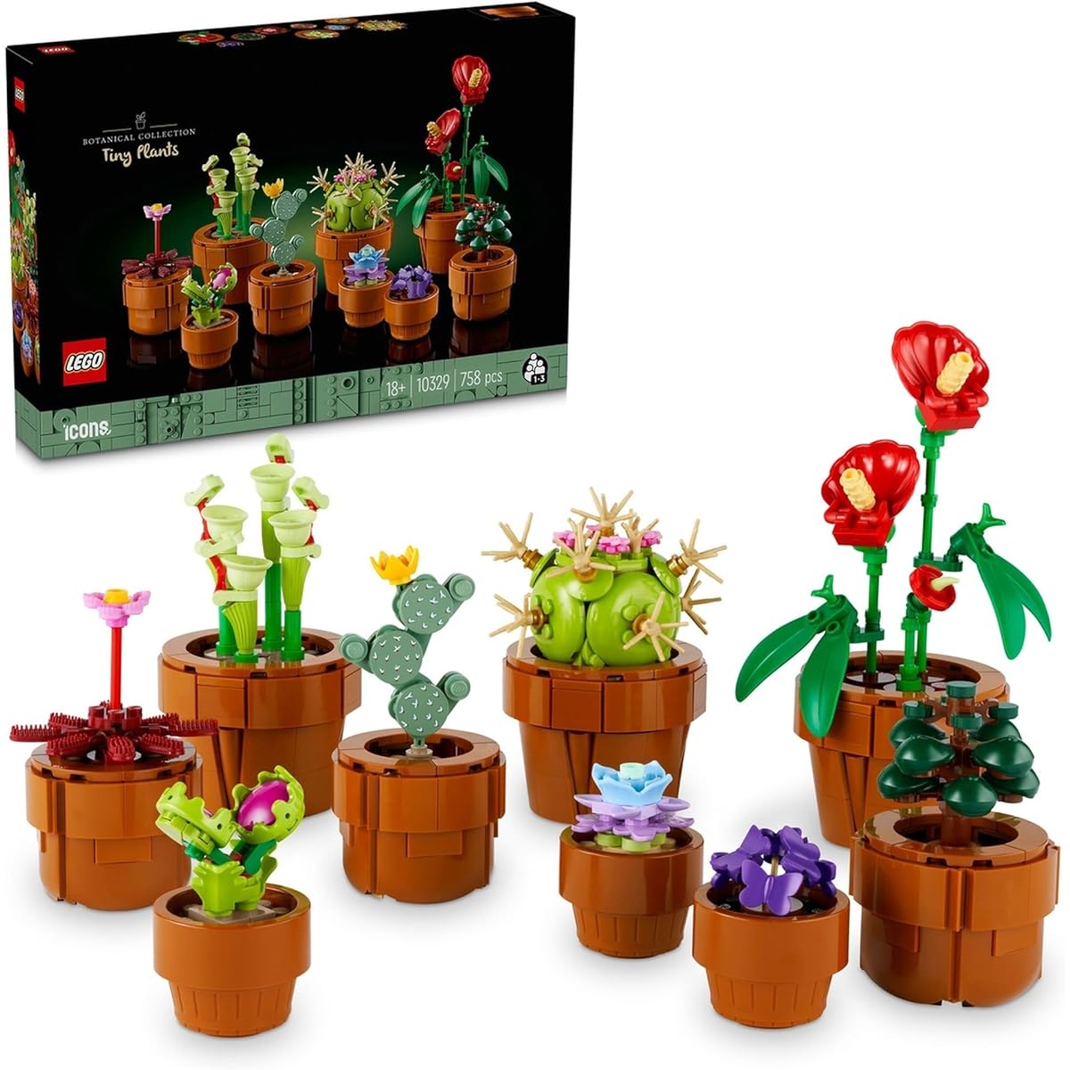 LEGO Icon Mini Houseplant Set 10329 Toys Blocks Gifts Flowers Interior Boys Girls Adults