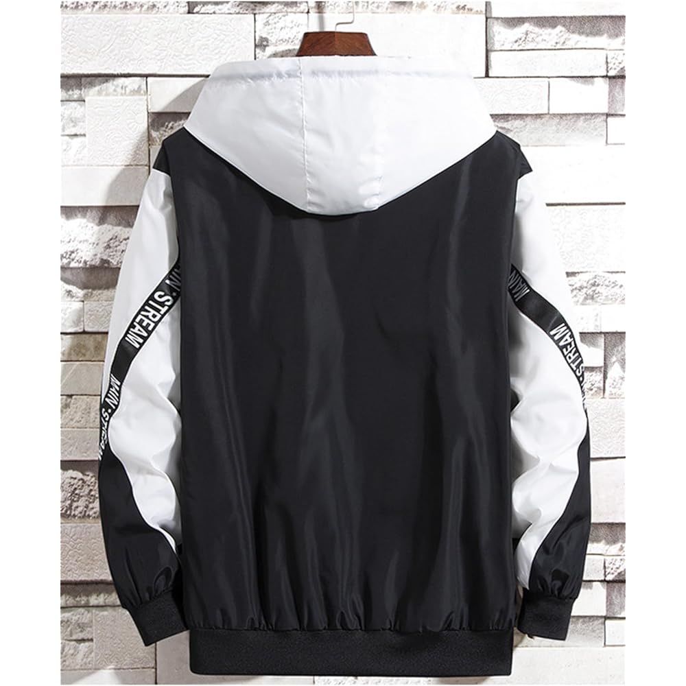 [Doors] Men's Blouson Outerwear Color Scheme Hooded Street Zip Up Outdoor Spring Autumn