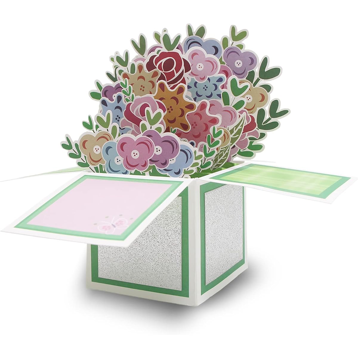 ilovepaper Flower Pop Up Cards, Handmade 3D Pop Up Greeting Cards for Mother's Day, Birthday, Wedding, Anniversary, Love, Gratitude, Thoughts, Sympathy, Business Sentiments, Greeting Flower Bouquet, for Any Occasion