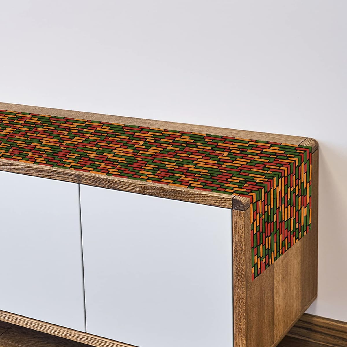 EDDERT Juneteenth Table Runner Black History Month - Red Yellow Green Table Runner Home Kitchen Red Yellow Black Green (13 x 36)
