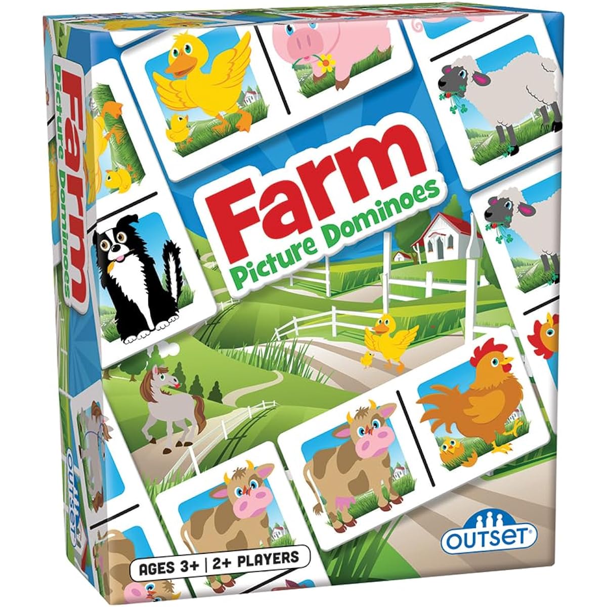 Outset Photo Dominoes: Farm-Themed Matching Game for Preschoolers - Includes 36 Dominoes - For 2 or More Players, Ages 3 and Up
