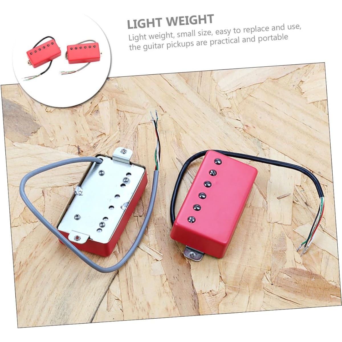 VINTORKY 2pcs Red Matte Guitar Double Pickup Gmb228 Guitar Pickup Replacement Ukulele Part Ukulele Pickup Humbucker Pickup Musical Instrument Supplies Acoustic Guitar Pickup