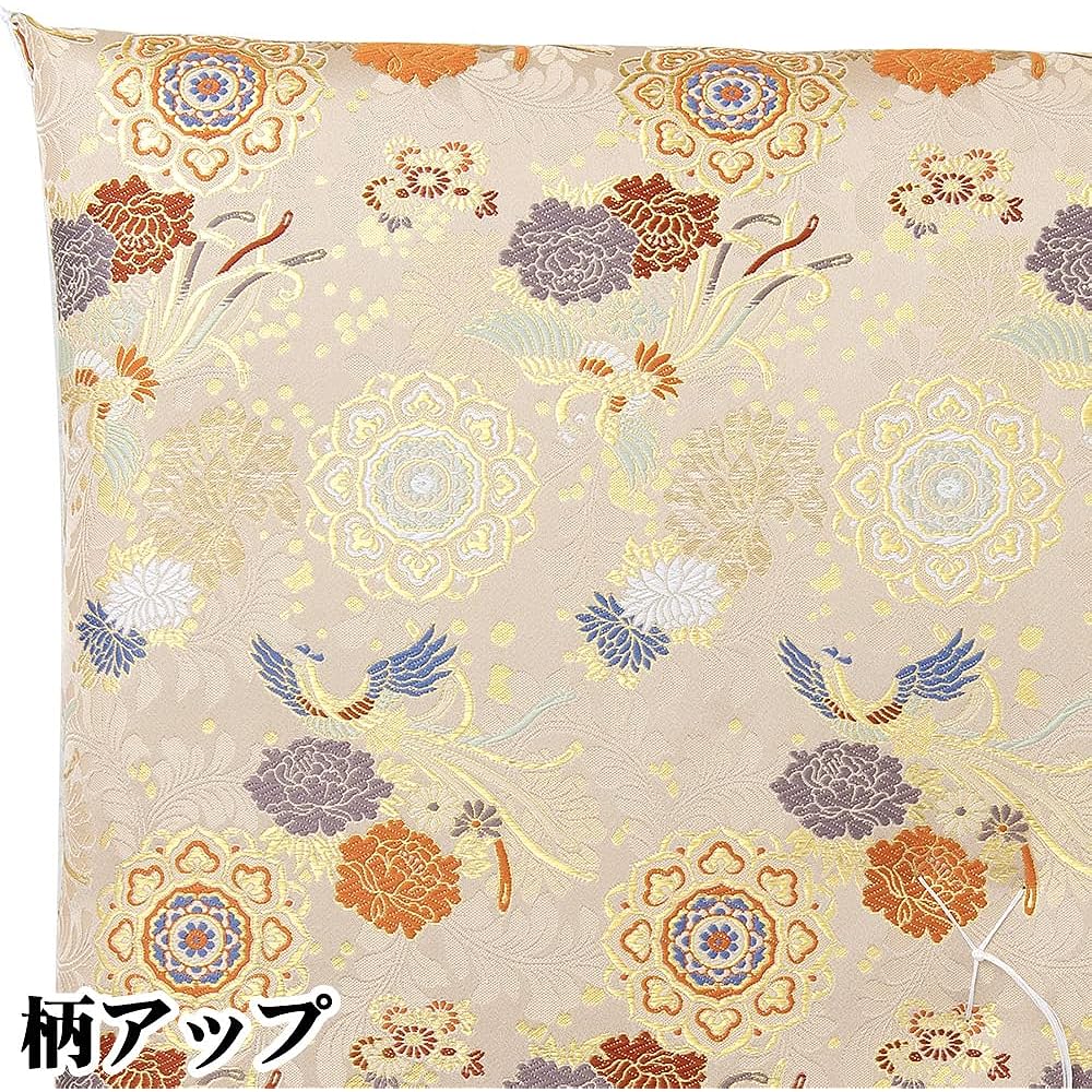 Buddhist Altar Shop Takita Shoten Gozen Zabuton (Buddha Zabuton) Tensho Houou White Tea ◆ Memorial Service Buddhist Altar Buddhist Obon Temple Zabuton Gold Brocade Obon Supplies Made in Japan