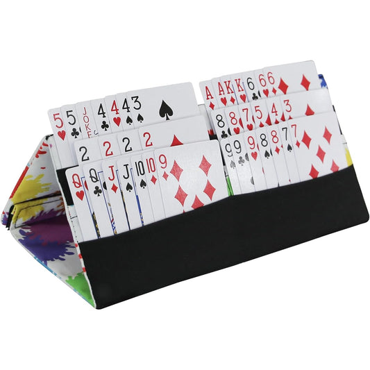 Playing Cards and Bingo Pull Tabs Holder Foldable Hands Free for Kids and Adults (Splatter)
