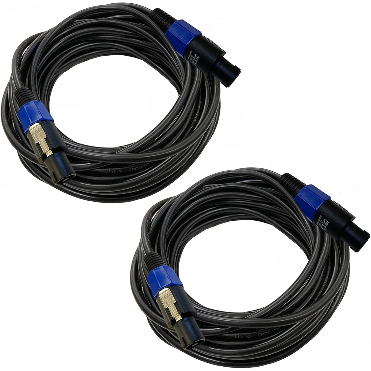 HeyTones 50ft 12 Gauge Professional SpeakON to SpeakON Cable - 12AWG 50ft DJ/PA Speaker Cable Amplifier Connection Wire