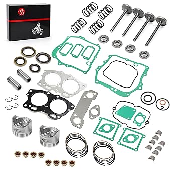 Extra Large 0.25mm Piston & Ring Gasket Seal Top End Rebuild Kit for EZGO 4 Cycle Gas Golf Cart 350cc EH35C MCI Fuji Robin Engine 1996-2008