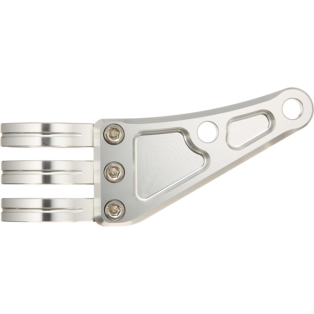 POSH Motorcycle Supplies Machined Long Headlight Stay 3 Circle Clamp Type Fork Diameter 41mm Silver 030048-33