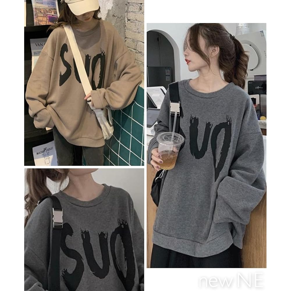[newNE] Sweatshirt, Big Silhouette, Body Covering, Loose, Large Size, Spring, Autumn, Casual W06