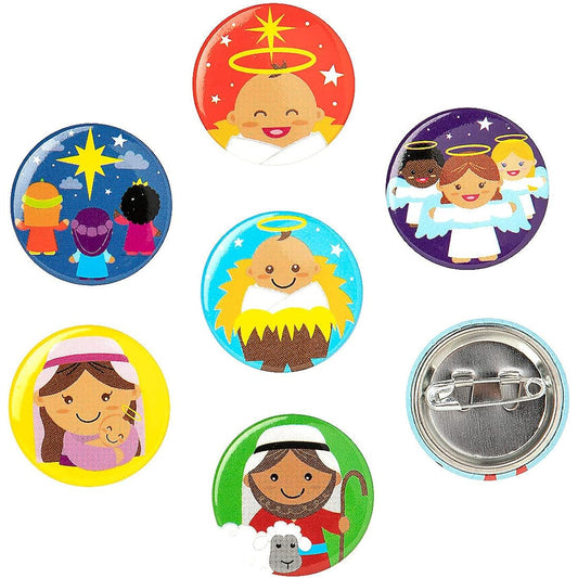Assorted Mini Nativity Buttons - Jewelry - 48 Pieces