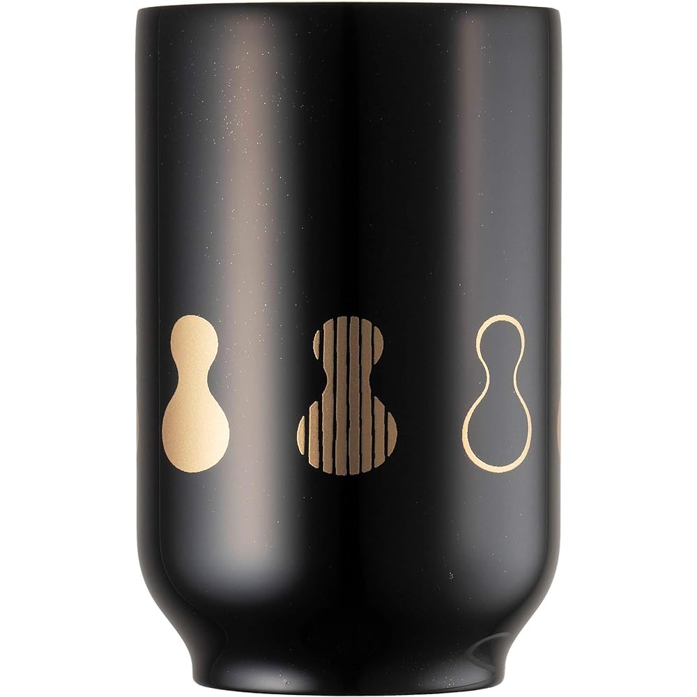 THERMO MUG Stainless Steel Tea Cup/Tea Tumbler 250ml Black Lacquer Makie Gourd [URUSHI MAKIE TEA TUMBLER] TT19-URM