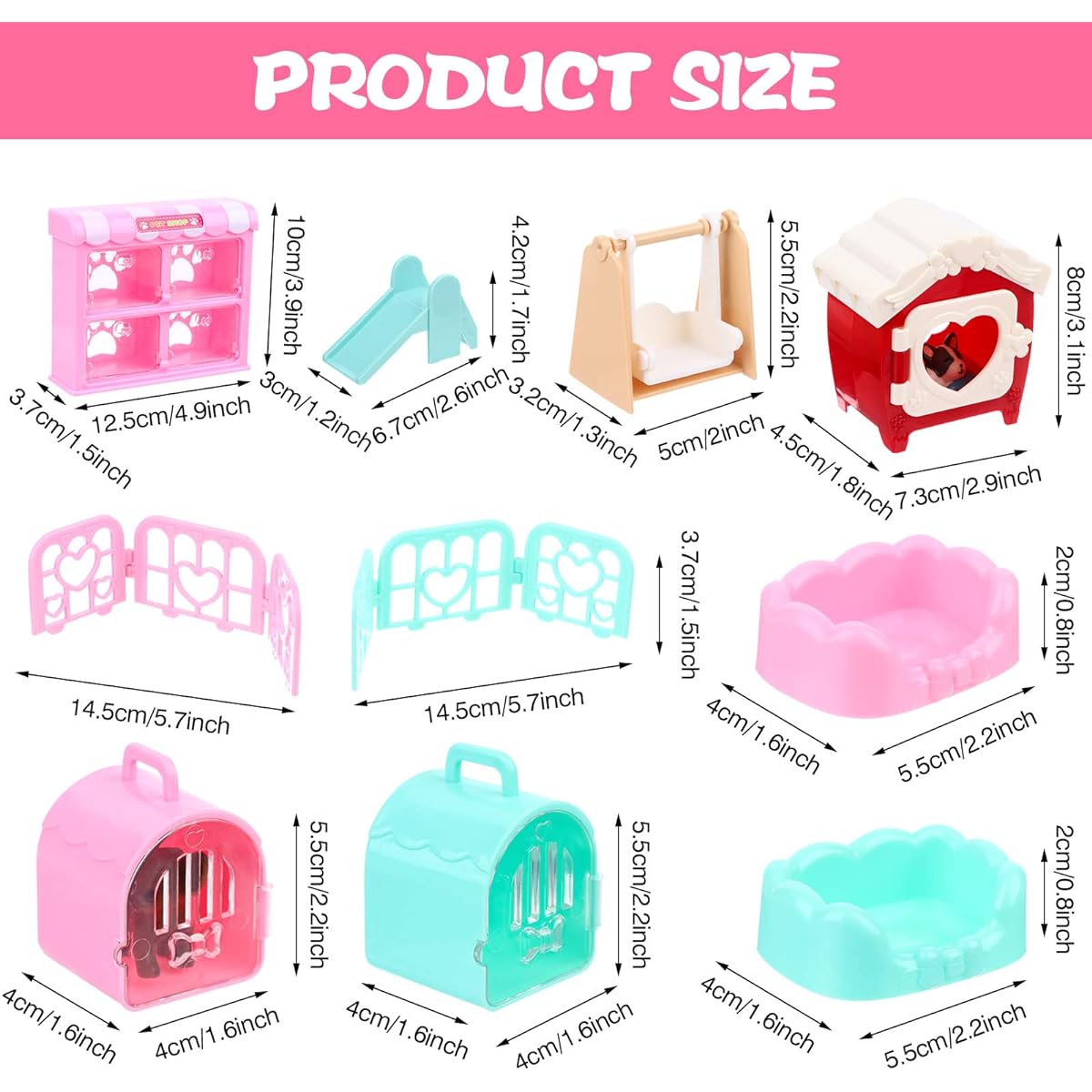 Beupy Dog Figure Playset Toy Plastic Dog Care Role Play EduDogional Figure Toy Pet Pretend Play Toy Realistic Dog Figurine Toy Home Party Supplies Cake Topper