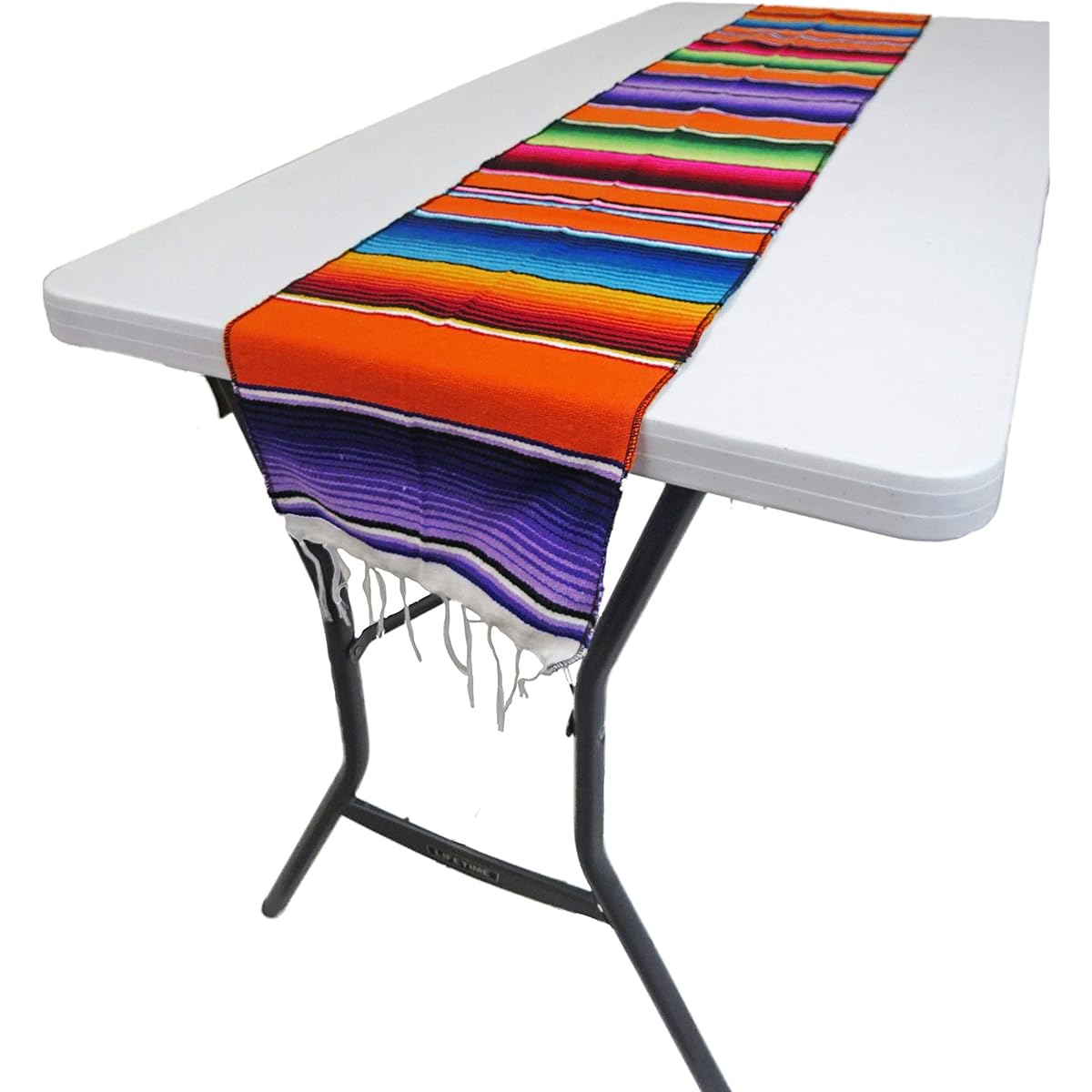 Mexican Serape Table Runner 72"x12" by Leos Imports (TM) 72"x12" Orange 12_orange