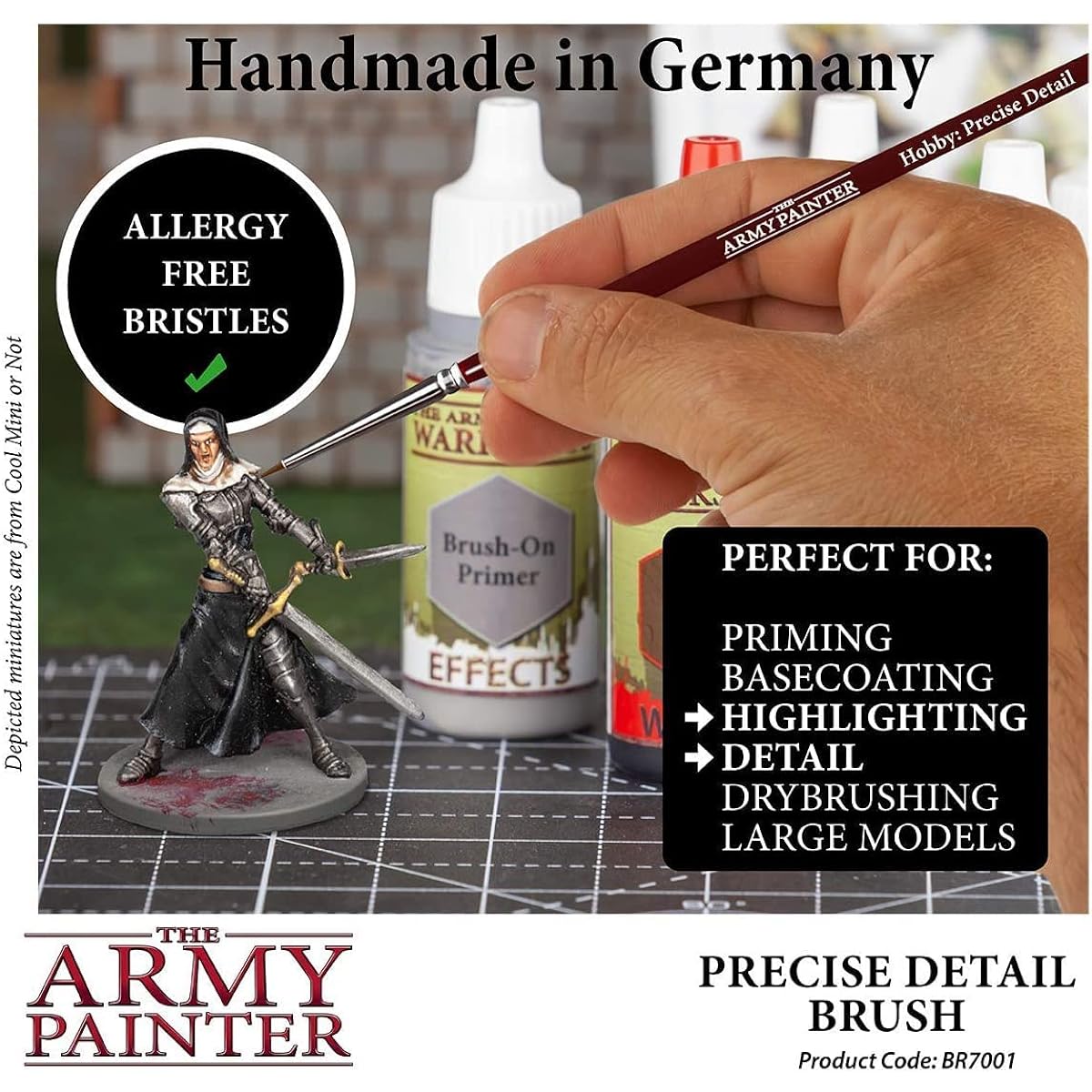 The Army Painter Hobby: 3 Piece Precision Detail Hobby Brush Set with Synthetic Taklon Hair - Fine Detail Paint Brush, Small Paint Brush, Model Paint Brush, Fine Tip Paint Brush for Miniature Painting