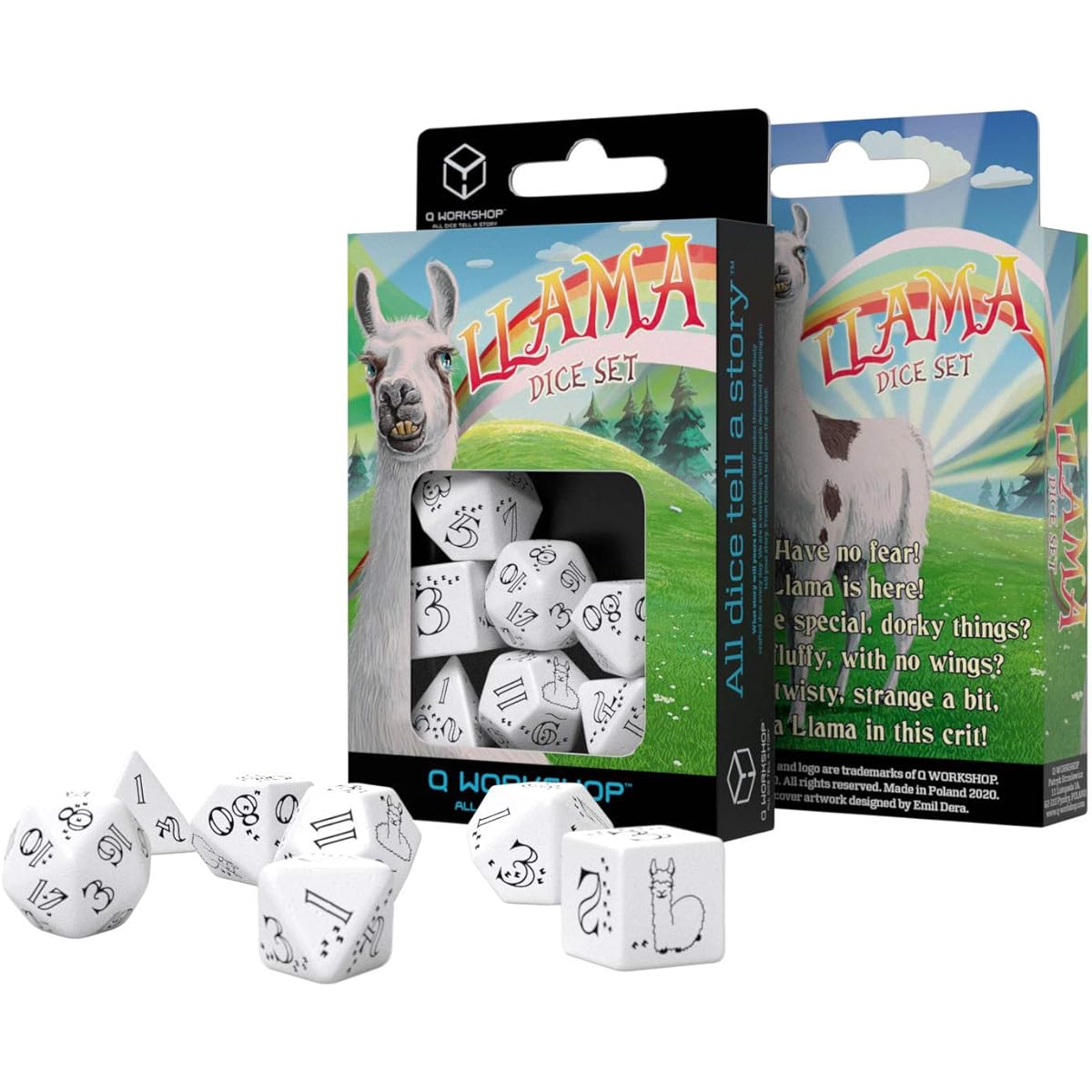 Q-Workshop Brightrama Dice Set (White & Black)
