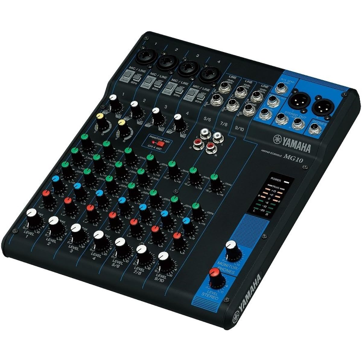 [Set purchase] Yamaha 10 channel mixing console MG10 & Marantz Pro condenser microphone, gaming, distribution, recording, unidirectional, shock mount, windscreen, microphone stand, XLR cable included, 48V phantom power supply MPM-1000