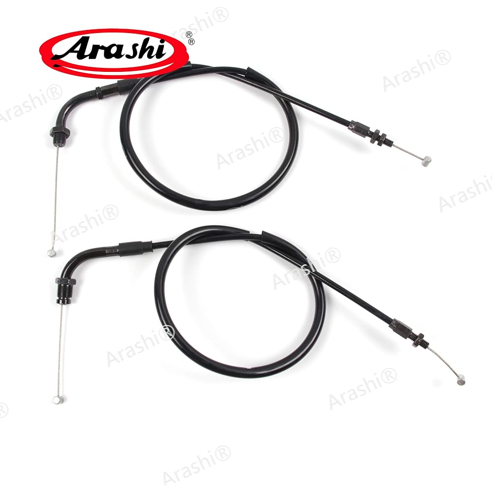 Arashi Throttle Cable and Clutch Cable Fits Honda CBR600RR 2007-2012 Motorcycle Replacement Accessories Black