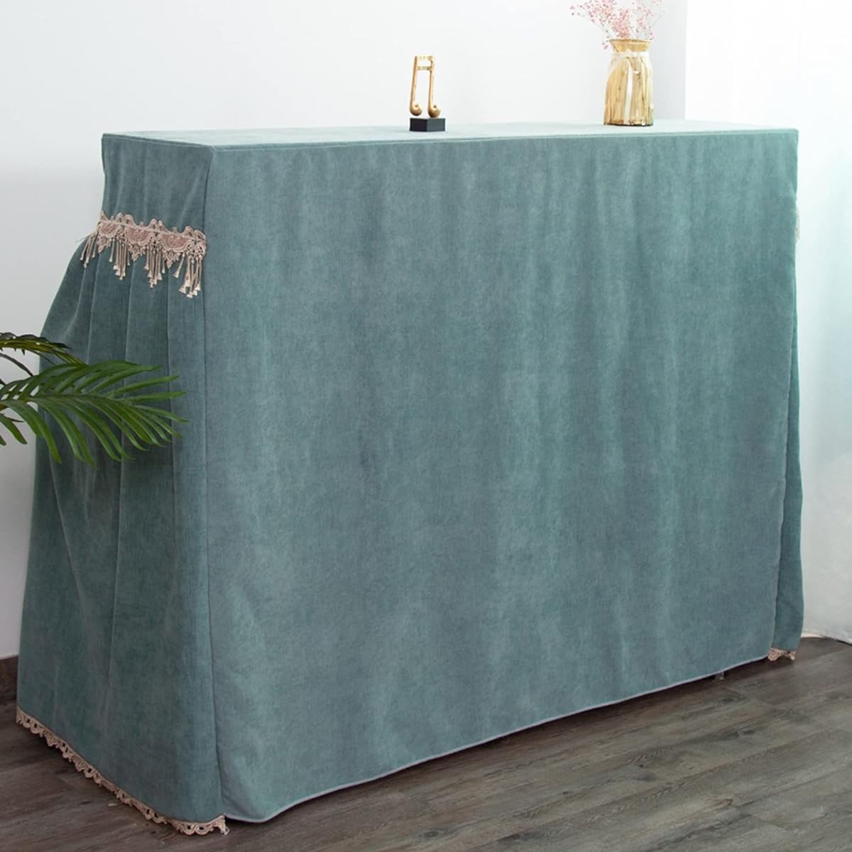 r, Upright Piano Cover, Upright, Full Cover, Cloth, Soft, Light Blocking, Dustproof, Lightweight, Stain Proof, Thick, Dustproof Cover, Piano Protective Cover, European Style, Stylish, Embroidered, Piano Hanging, Piano Cover, Suitable for Widths 148-153cm