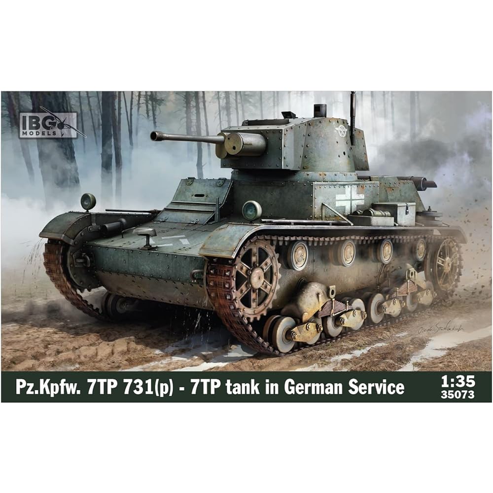 IBG 1/35 German Army Pz.Kpfw. 7TP 731(p) 37mm gun captured tank with interior plastic model PB35073