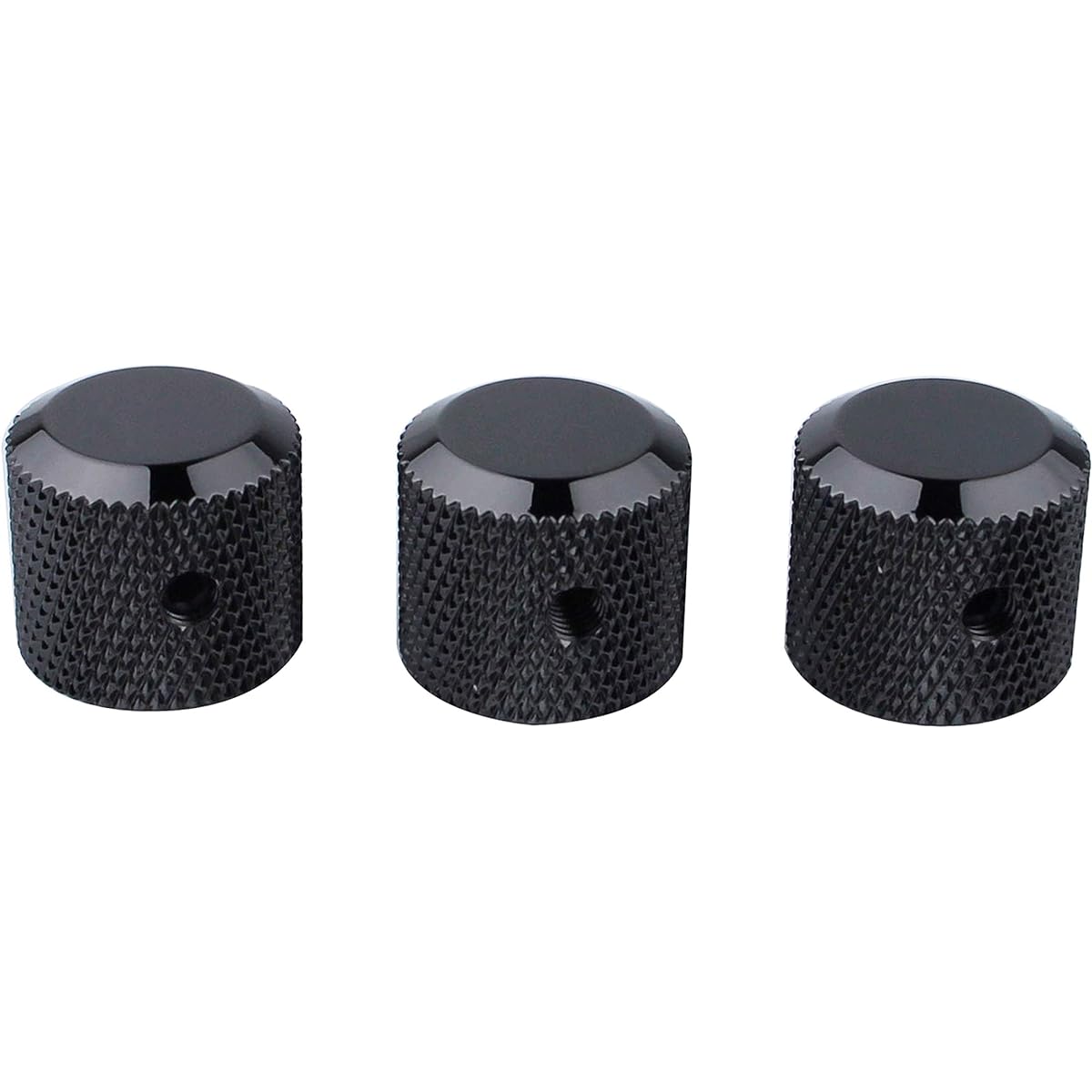 Guyker 3Pcs Potentiometer Control Knob Diameter 6mm (0.24") Shaft Pot - High Grade Knurled Volume Tuning Audio Knob for Electric Guitar or Precision Bass - CNC Machined (Smoke Gray)