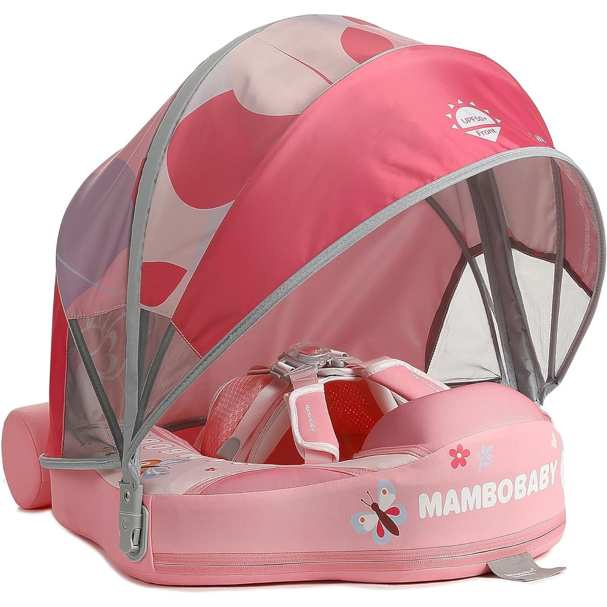 Mambobaby Stroller Canopy Float Relax Inflatable Infant Float Solid Swim Float Mambo Swimming Float Smart Swim Trainer with Tail Swim Ring
