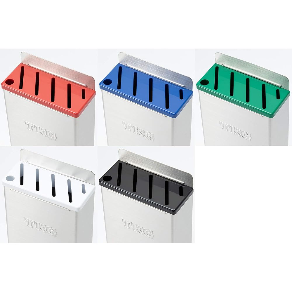 Endo Shoji Commercial TKG Color Knife Rack with Plastic Plate Small A Type Yellow Body 18-8 Lid ABS Resin Made in Japan AHU653