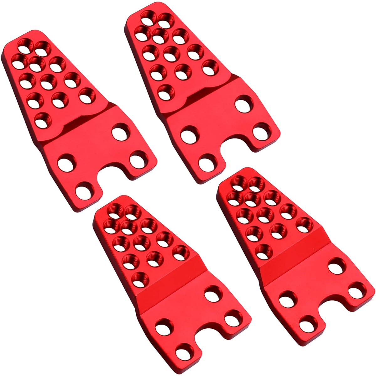 CrazyHobby CNC Metal RC Car Shock Absorber Mount Height Adjustable Angle Stand for TRX4 Axial SCX10 & SCX10 II 90046 D90 D110 RC Crawler Car Red