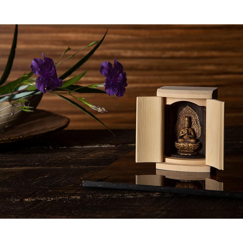 Zeku Dainichi Nyorai Buddha statue with Zushi (golden antique finish) Mount Jyujuin prayer _ Born in the Year of the Monkey Twelve Zodiac Amulet Main Image Zodiac (T00254-F