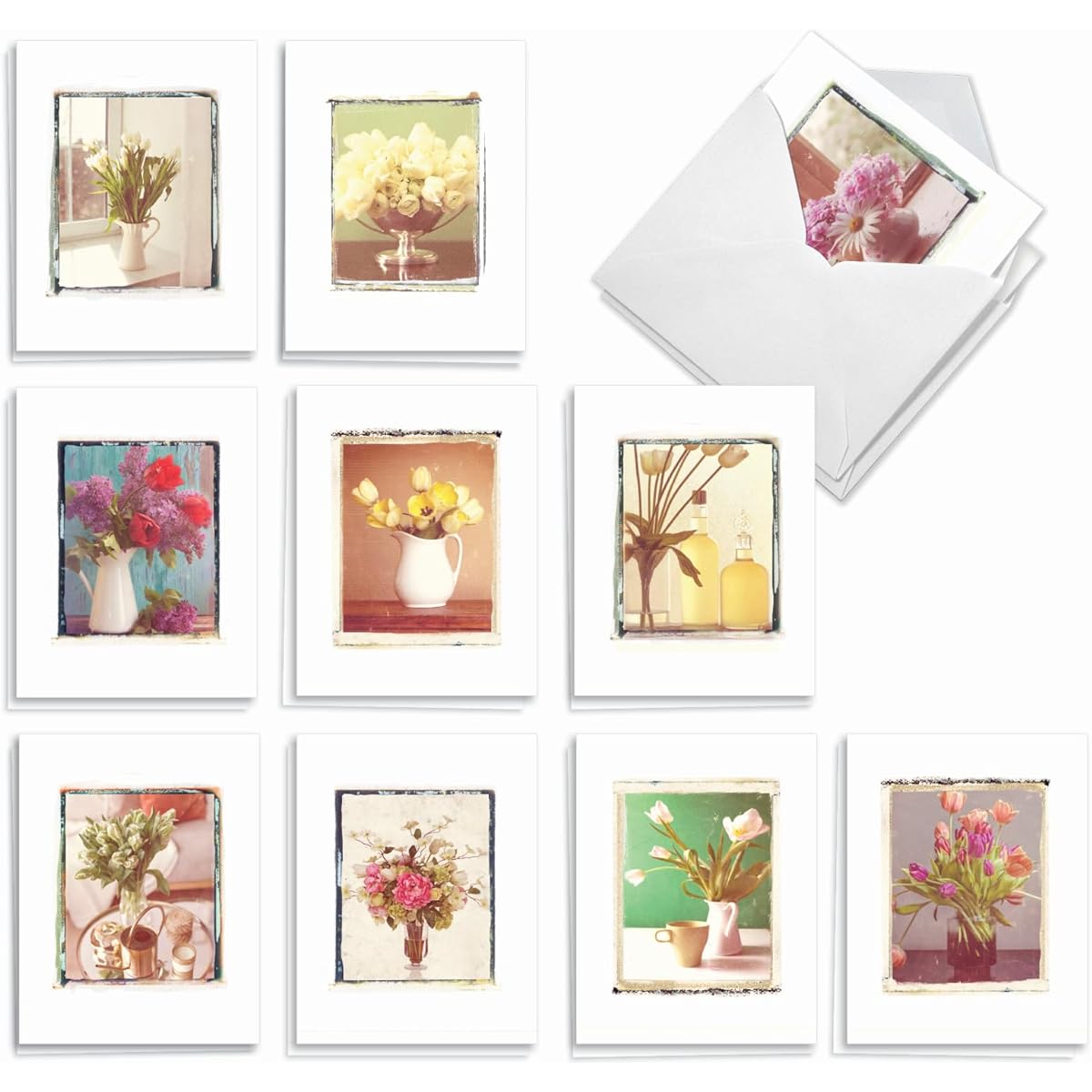 The Best Card Company Foto Florals - 20 All Occasion Cards Boxed - Bulk Set AM9540OCB-B2x10