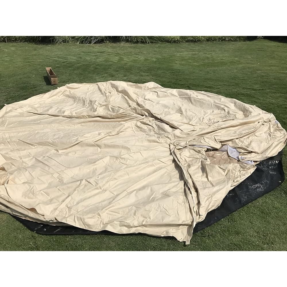 D&R [Ground Sheet for Bell Tent] Waterproof 120gPE Tent Sheet Tent Mat One Pole Floor Sheet Outdoor Camping Compact Easy to Carry 3/4/5/6m (4m, 11 corners)