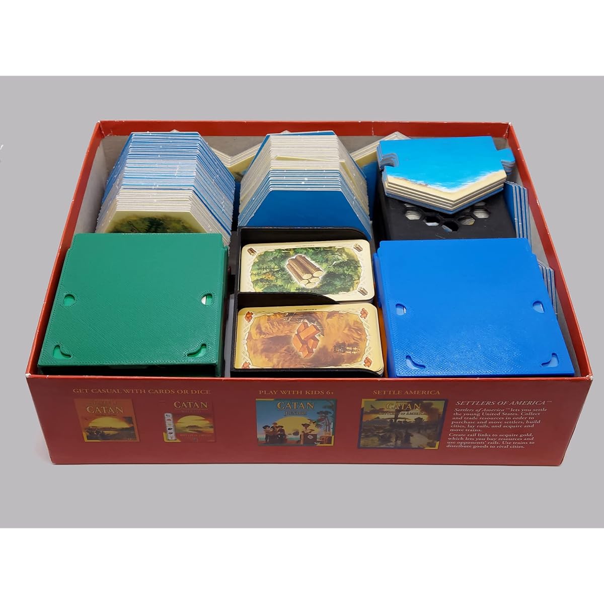 Organizer Insert for Catan Base Game Seafarer 5-6 Players with Player Tray and Card Holder (Player Tray and Black Organizer)